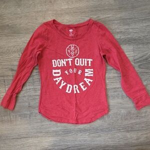 Old Navy Red Long Sleeve Tee with Graphic Design